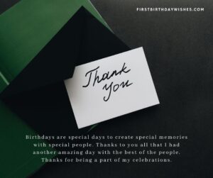 Thank you message for attending birthday celebration